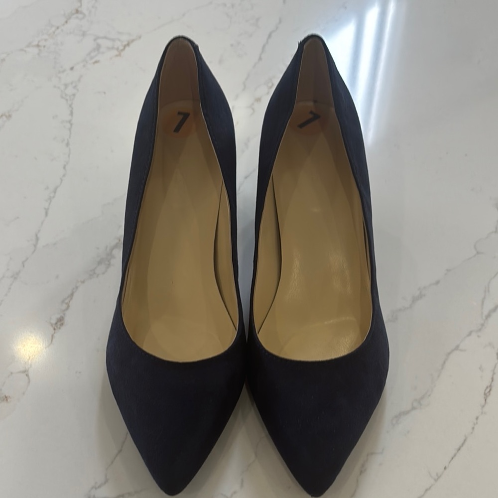 Nine West Navy Blue Classic Pointed-Toe Heels